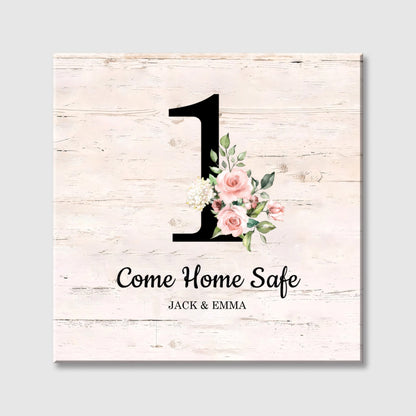 Safe Journey Love Message - Personalized Square Canvas