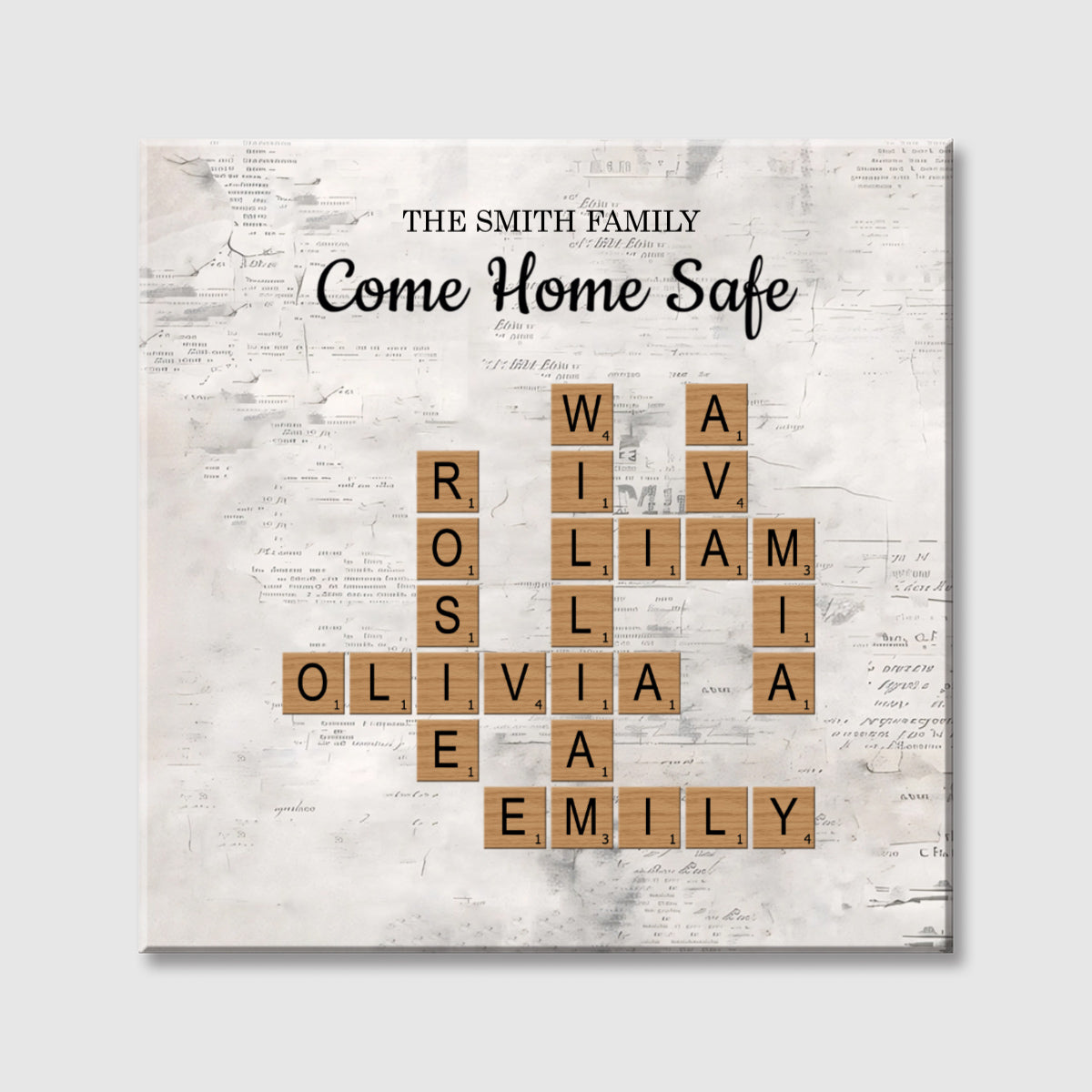 Safe Journey Love Message - Personalized Square Canvas