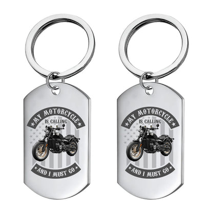 Custom Photo My Motorcycle Is Calling Personalized Metal Keychain - Custom Gift For Biker Motorcycle Lovers