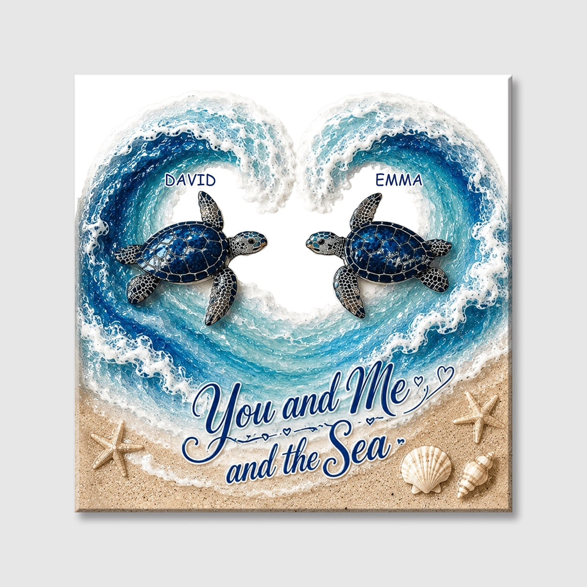 Custom Sea Turtles Couple Canvas personalization view for Couples