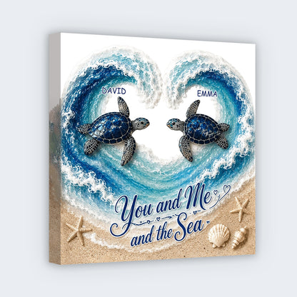 Custom Sea Turtles Couple Canvas for Couples with personalized design details for meaningful gifting