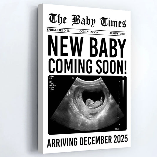 New Baby Coming Soon - Personalized Custom Ultrasound Image Canvas / Poster