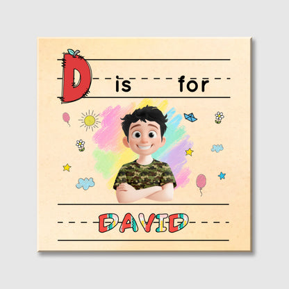 Personalized Kids Alphabet Canvas personalization view for Kids/Babies