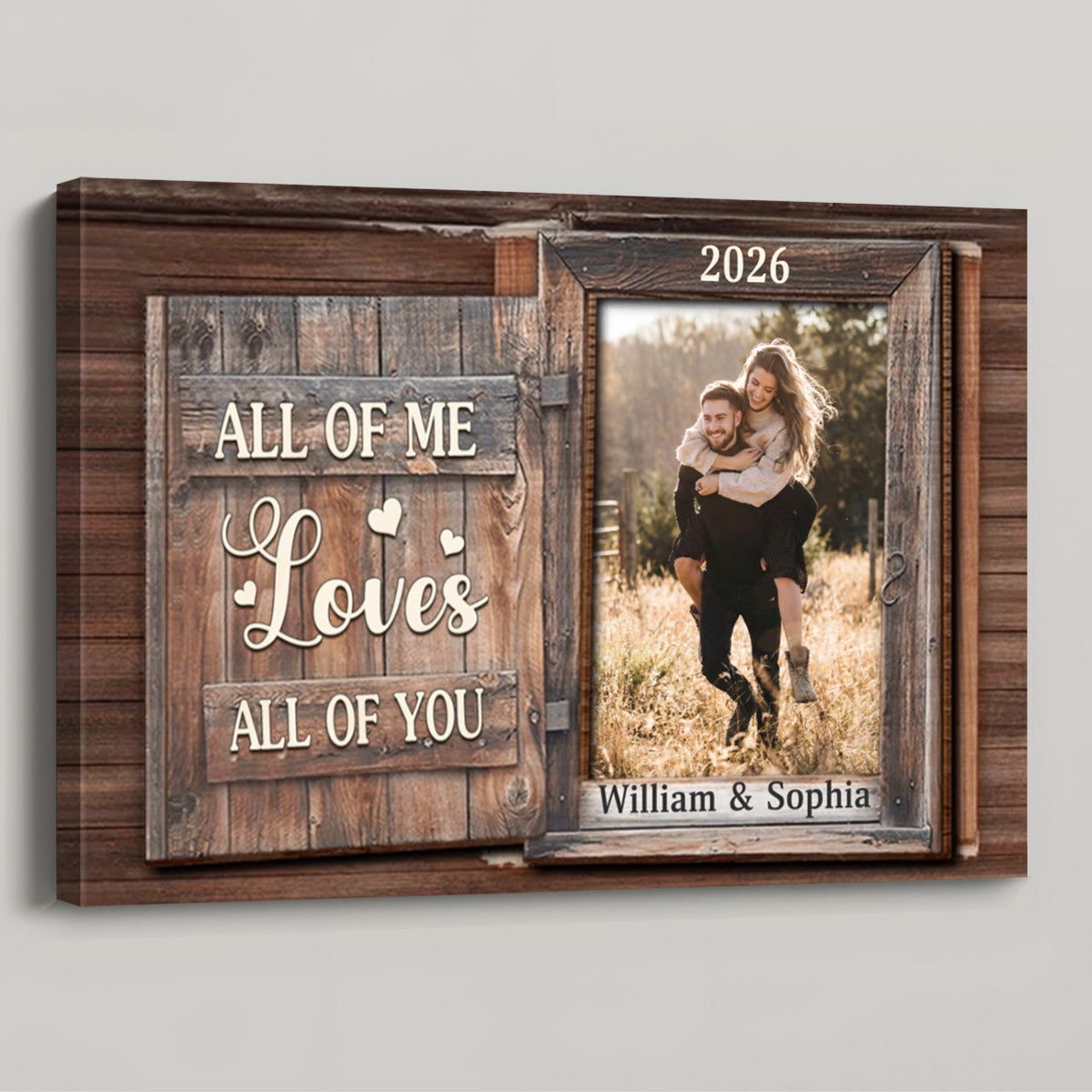 "God Knew My Heart Needed You" Personalized Photo Canvas / Poster - Custom Anniversary Gift for Couples