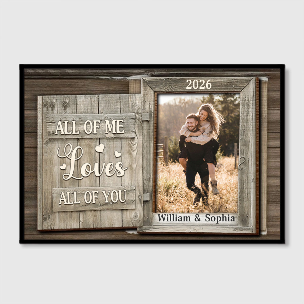 "God Knew My Heart Needed You" Personalized Photo Canvas / Poster - Custom Anniversary Gift for Couples