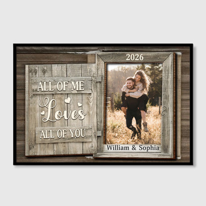 "God Knew My Heart Needed You" Personalized Photo Canvas / Poster - Custom Anniversary Gift for Couples