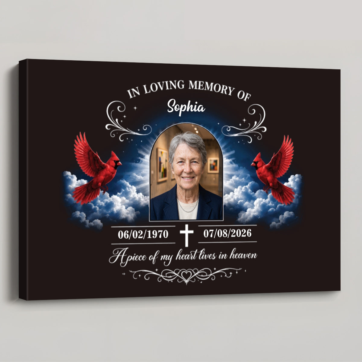 Personalized In Loving Memory Photo Canvas / Poster - Custom Remembrance Gift for Loss of Loved One