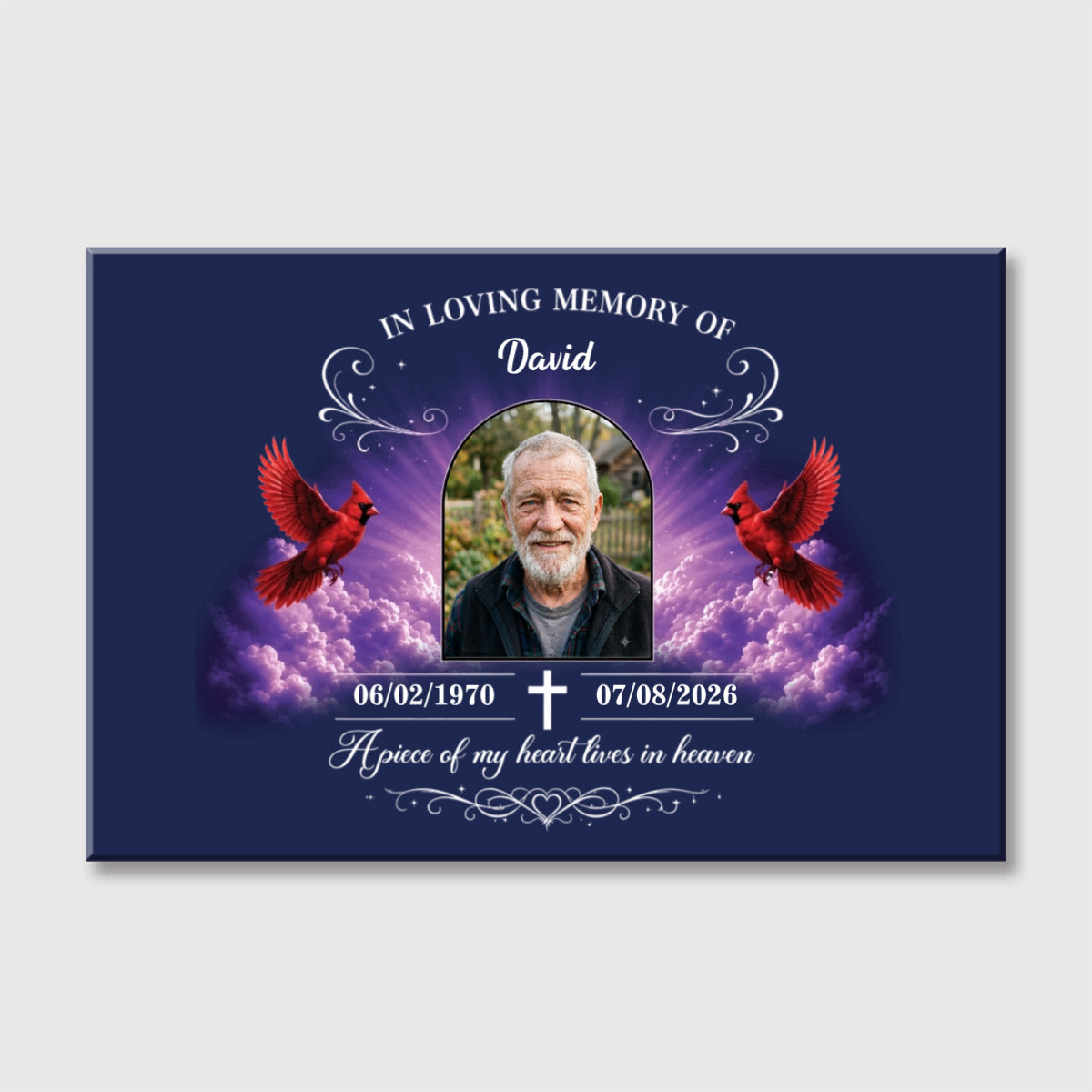 Personalized In Loving Memory Photo Canvas / Poster - Custom Remembrance Gift for Loss of Loved One