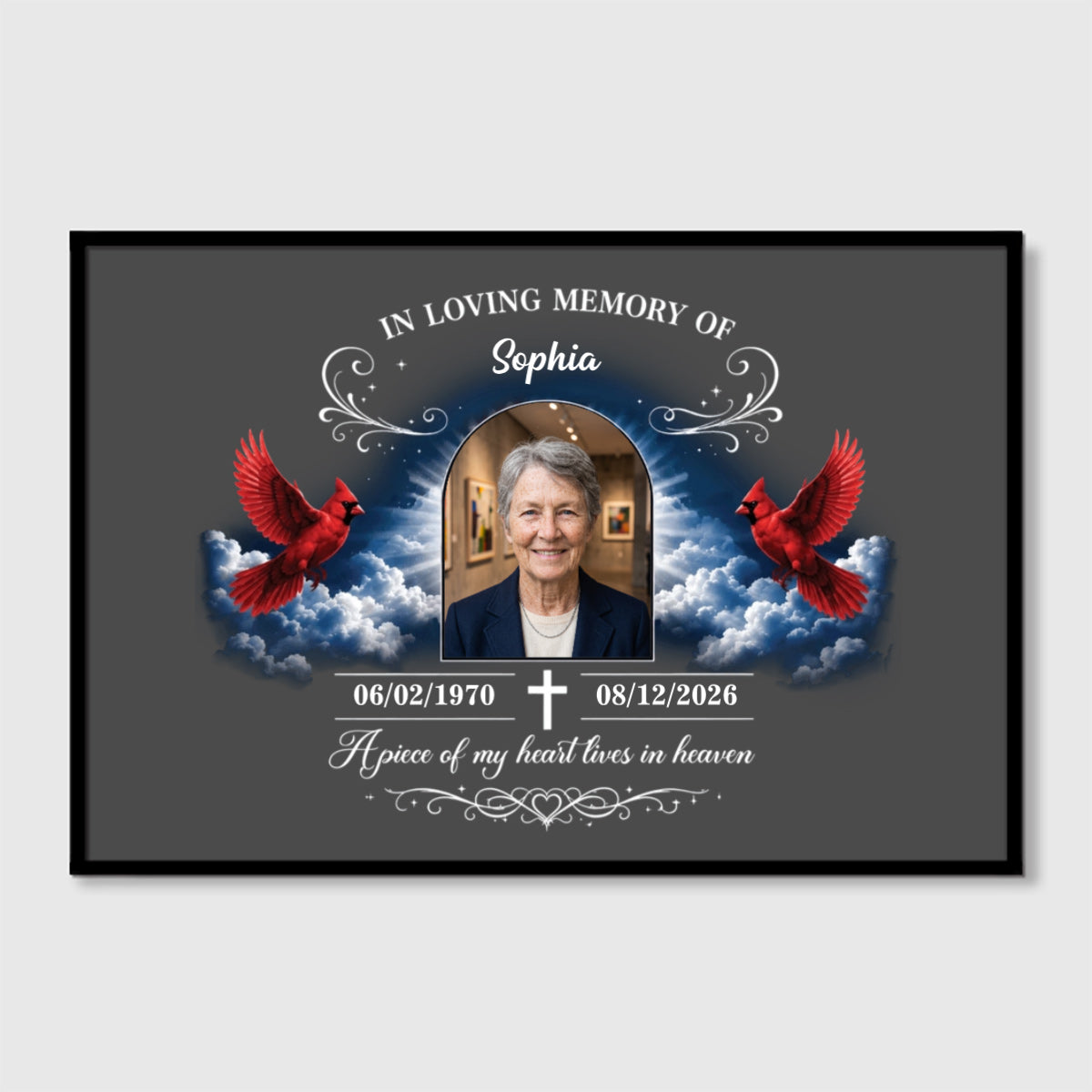 Personalized In Loving Memory Photo Canvas / Poster - Custom Remembrance Gift for Loss of Loved One
