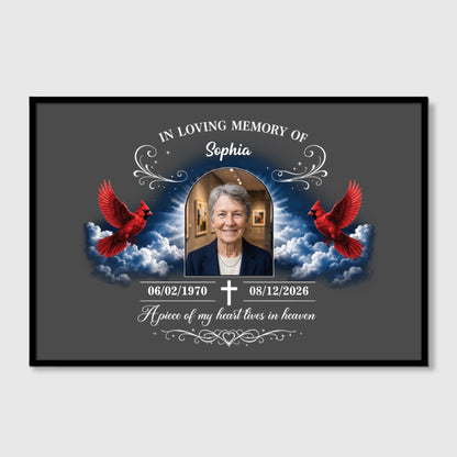 Personalized In Loving Memory Photo Canvas / Poster - Custom Remembrance Gift for Loss of Loved One