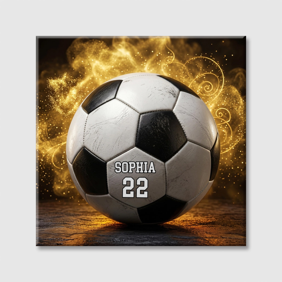 Personalized Soccer Square Canvas - Custom Name & Number Gift for Fans