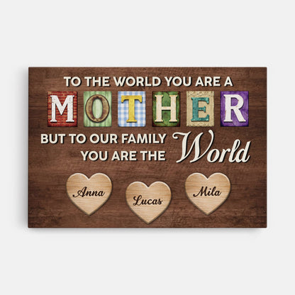 Personalized You Are The World Name Canvas / Poster - Gift for Mom or Dad