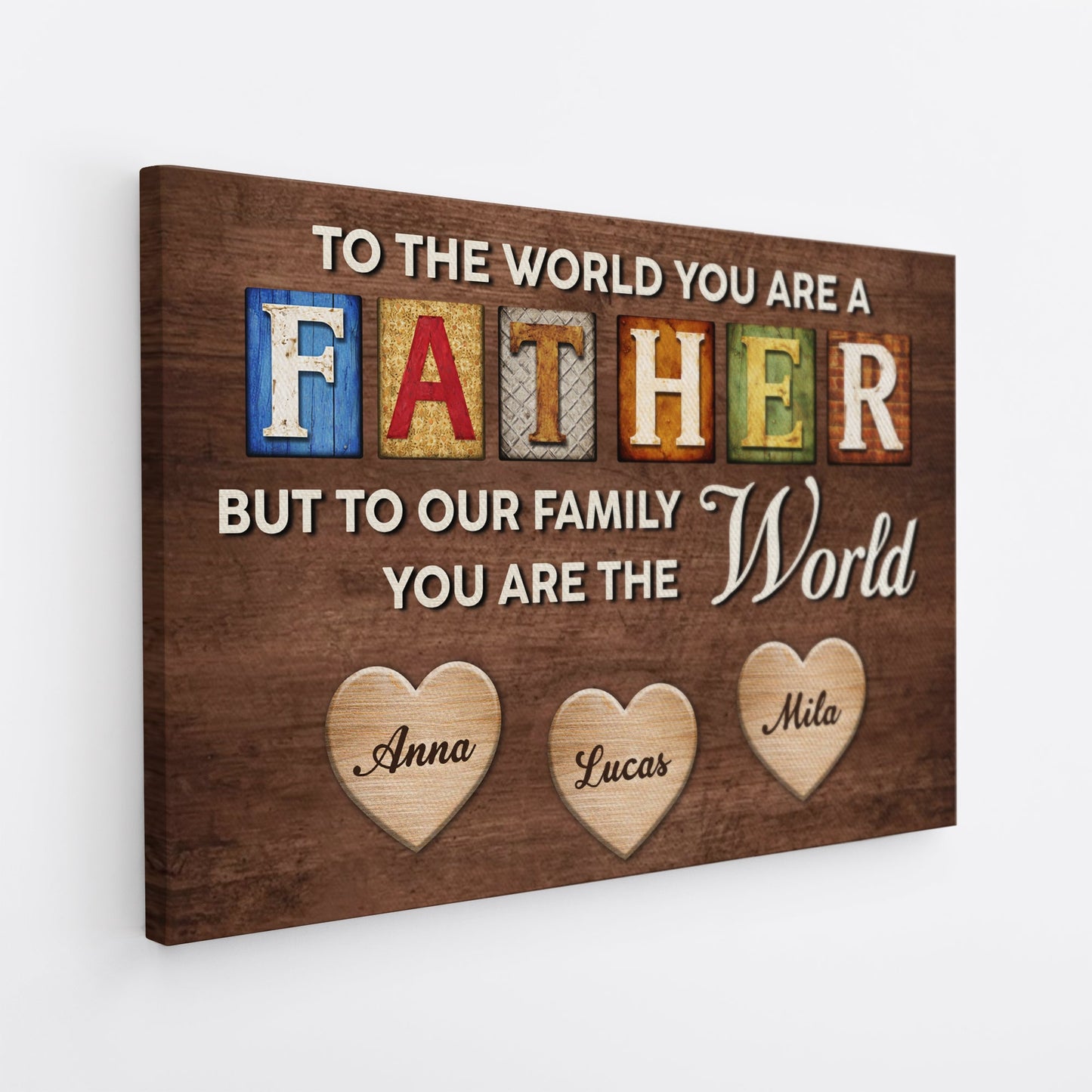 Personalized You Are The World Name Canvas / Poster - Gift for Mom or Dad