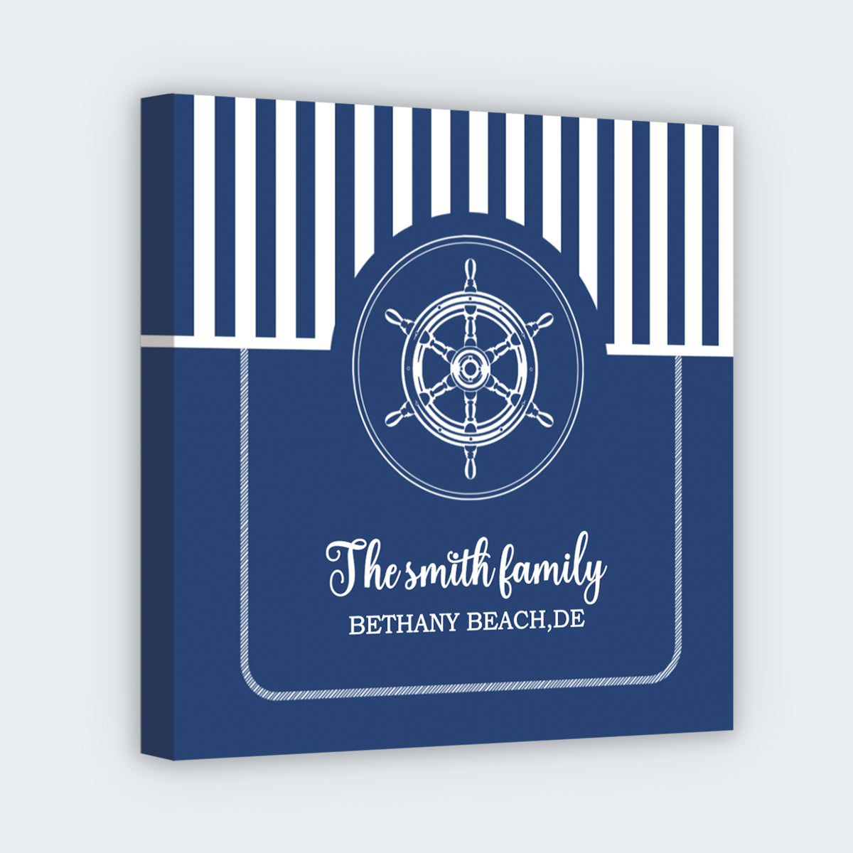Personalized Nautical Family Square Canvas - Custom Family Name Gift