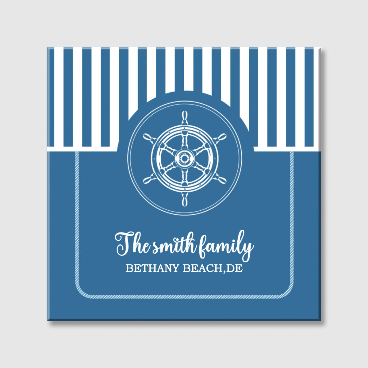Personalized Nautical Family Square Canvas - Custom Family Name Gift