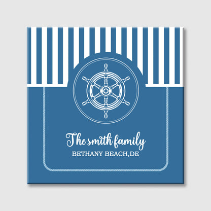 Personalized Nautical Family Square Canvas - Custom Family Name Gift
