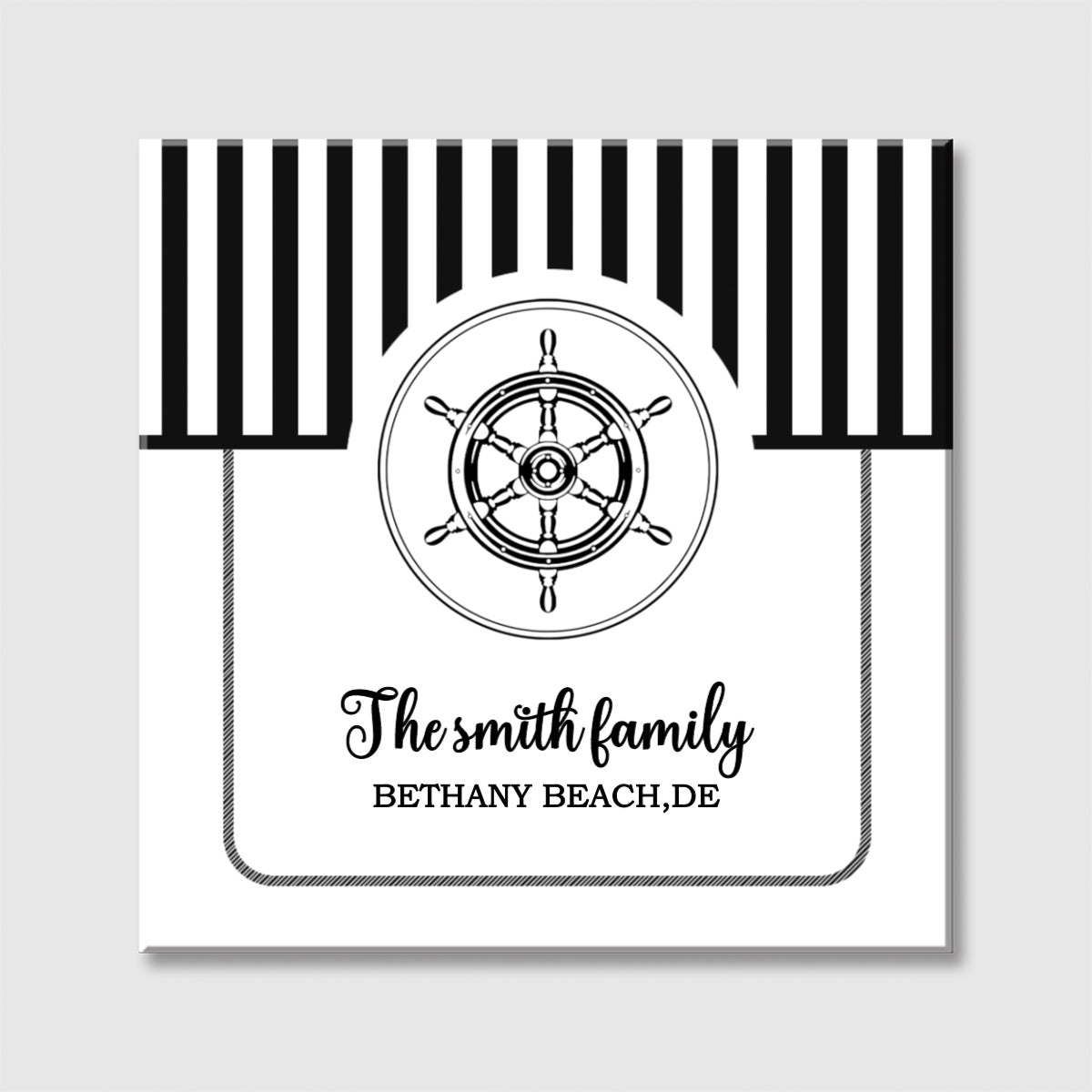 Personalized Nautical Family Square Canvas - Custom Family Name Gift