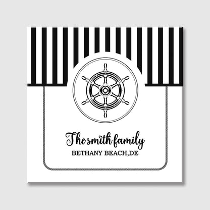 Personalized Nautical Family Square Canvas - Custom Family Name Gift