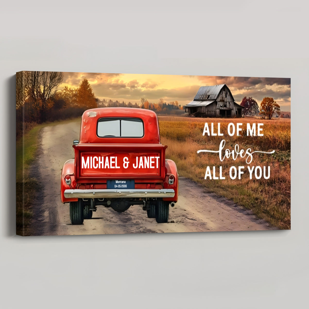 God Blessed The Broken Road - Personalized Rustic Couple Canvas / Poster