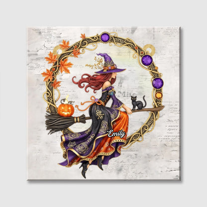 Custom Witch Square Canvas - Personalized Gifts for Witch Lover