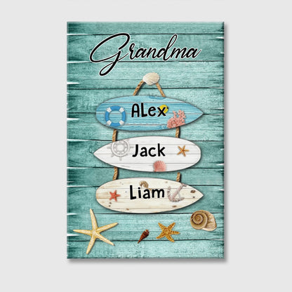 Personalized Grandkids Canvas Wall Art personalization view for Grandma