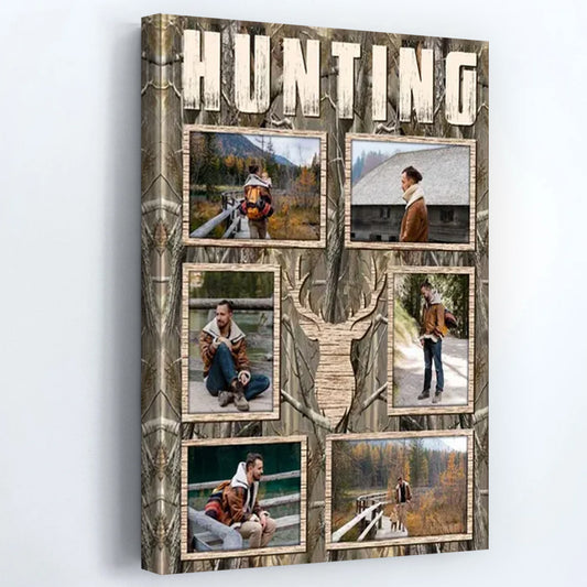 Hunting Photo Collage Canvas / Poster - Personalized Hunt Memories Wall Art Gift