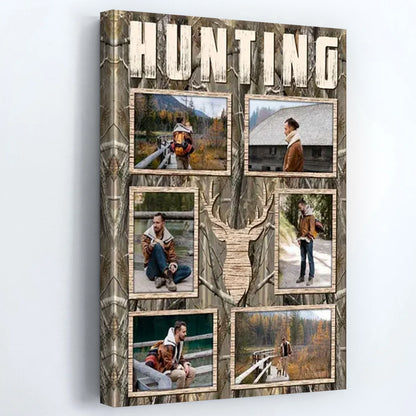 Hunting Photo Collage Canvas / Poster - Personalized Hunt Memories Wall Art Gift