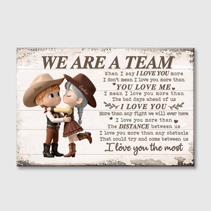 Personalized Cowboy/Cowgirl Couple Canvas / Poster - Custom Western Country Lovers Gift