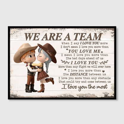 Personalized Cowboy/Cowgirl Couple Canvas / Poster - Custom Western Country Lovers Gift