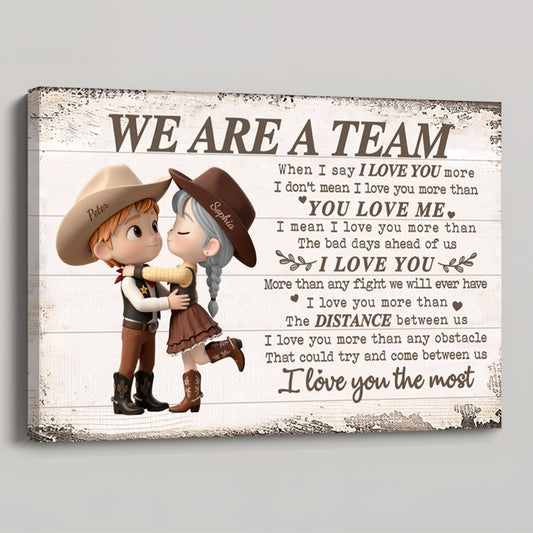 Personalized Cowboy/Cowgirl Couple Canvas / Poster - Custom Western Country Lovers Gift