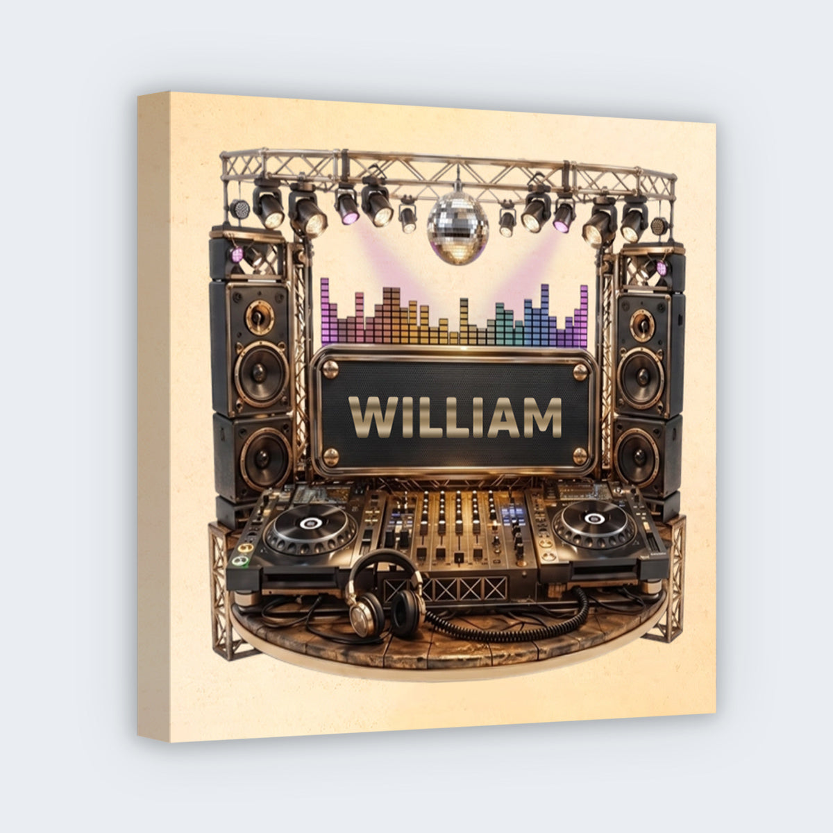 Party Beats Personalized Square Canvas - Custom Gifts for Music Lovers