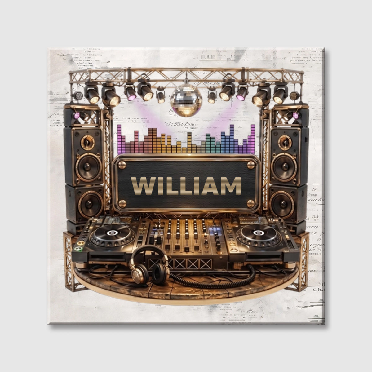 Party Beats Personalized Square Canvas - Custom Gifts for Music Lovers