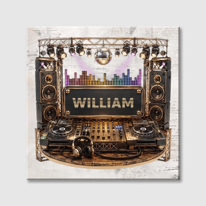 Party Beats Personalized Square Canvas - Custom Gifts for Music Lovers