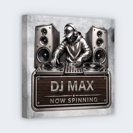 DJ Room Custom Name Square Canvas - Personalized Gifts for DJ Lovers