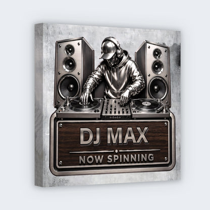 DJ Room Custom Name Square Canvas - Personalized Gifts for DJ Lovers