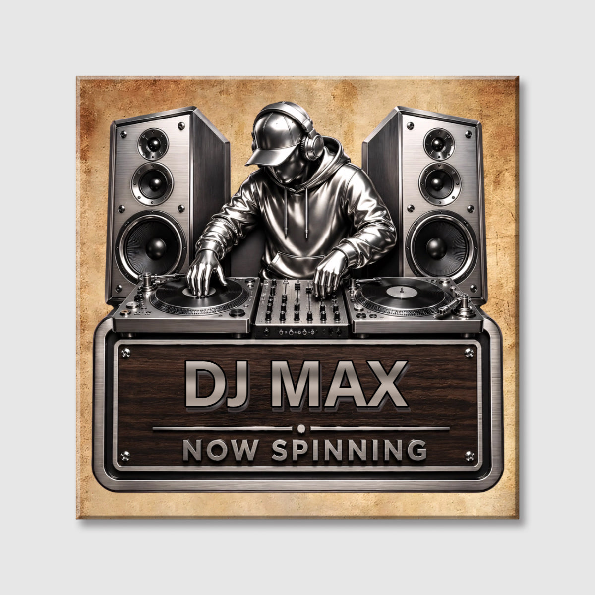 DJ Room Custom Name Square Canvas - Personalized Gifts for DJ Lovers