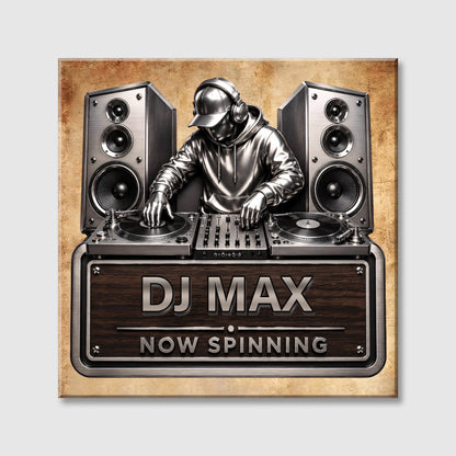 DJ Room Custom Name Square Canvas - Personalized Gifts for DJ Lovers