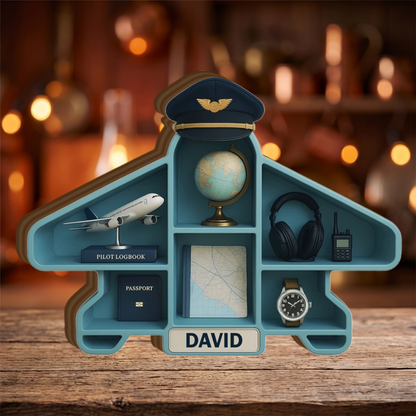 Pilot Essentials Custom Aviation Gift - Personalized Custom Wooden Block