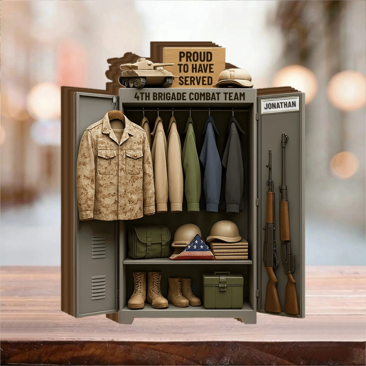 Proud To Have Served - Personalized Custom Military Wooden Block