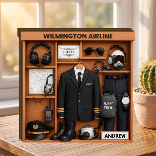 Airline Pilot Essentials - Personalized Custom Wooden Block