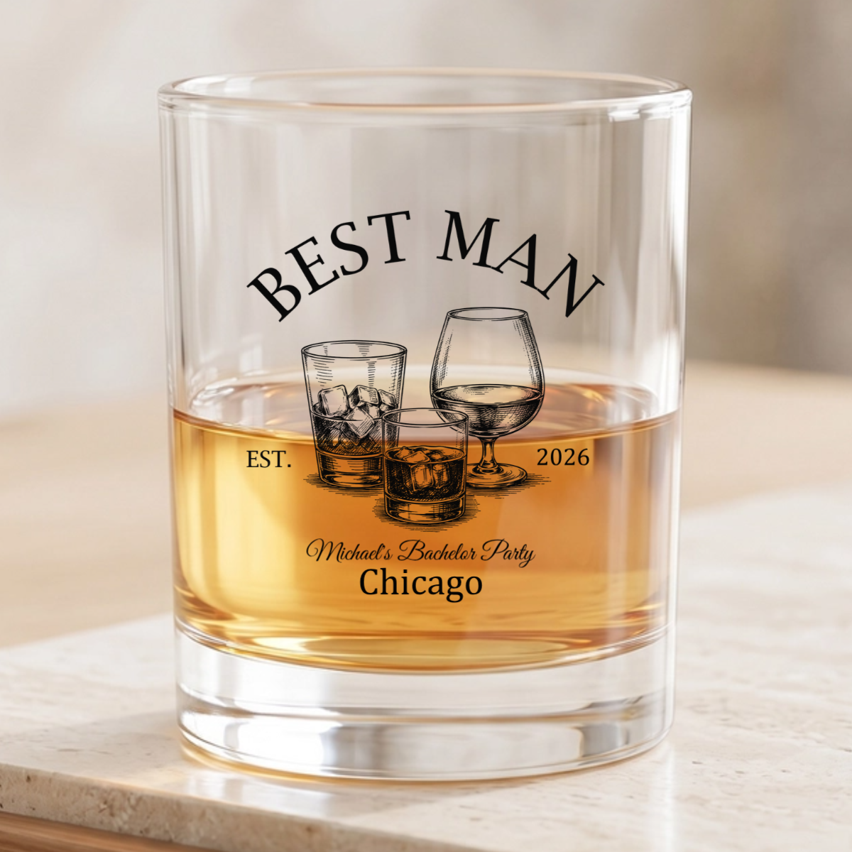 Personalized Groomsmen Tumbler personalization view for Bridesmaids / Groomsmen
