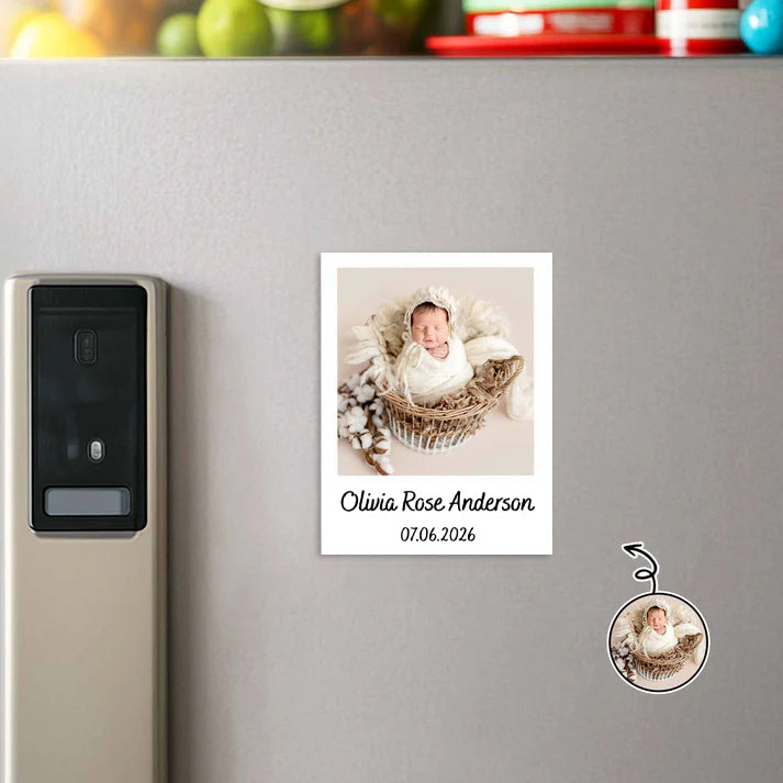 Celebrate The Arrival Of A Newborn With A Warm Design - Personalized Custom Magnetic Sticker