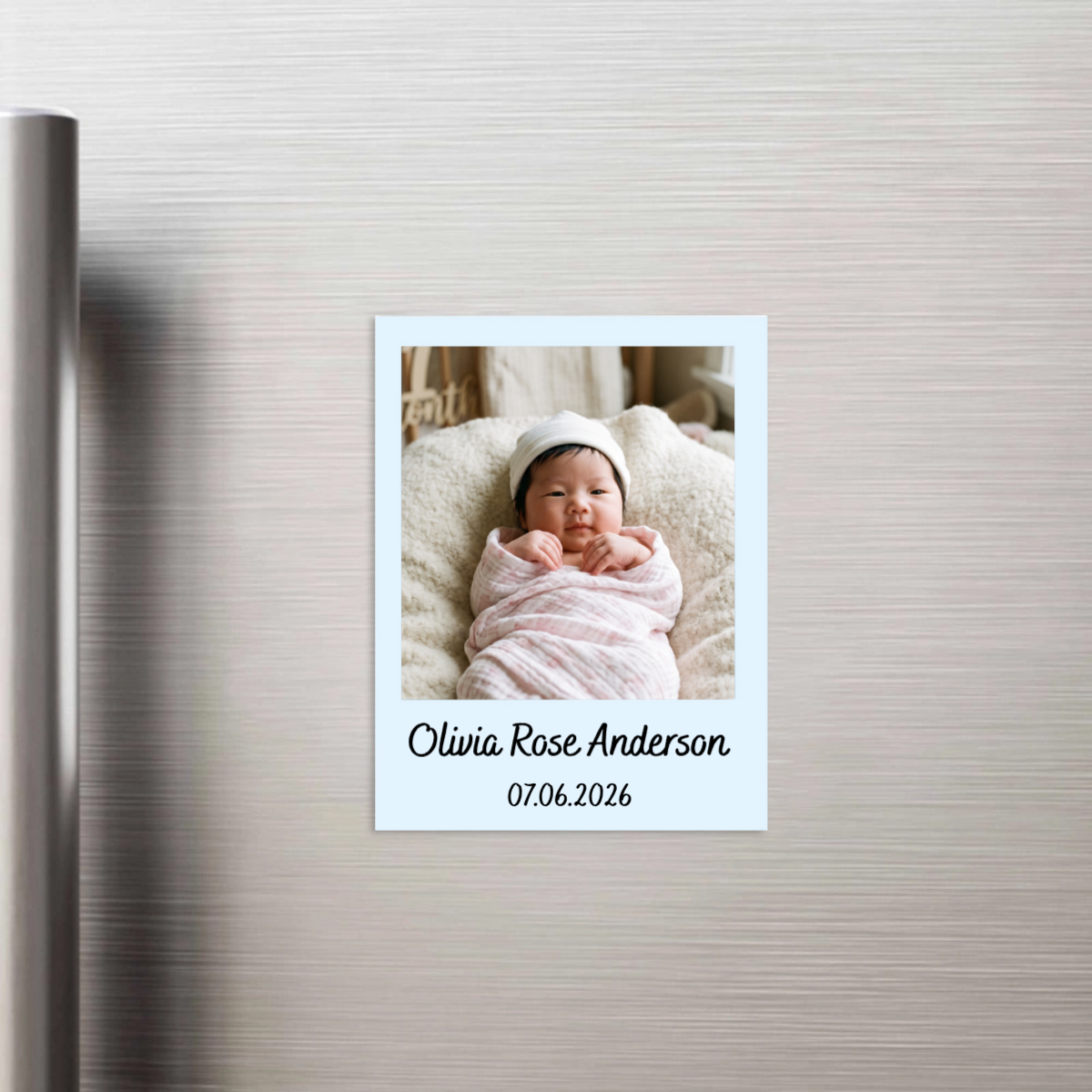 Celebrate The Arrival Of A Newborn With A Warm Design - Personalized Custom Magnetic Sticker