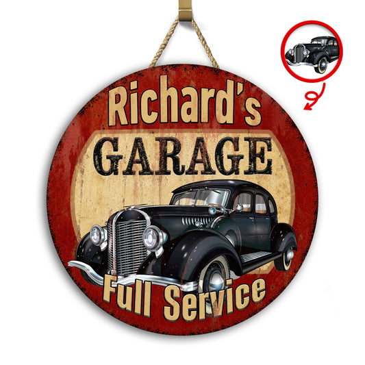 Custom Car Photo Garage Wooden Sign - Personalized Gift for Car Lovers