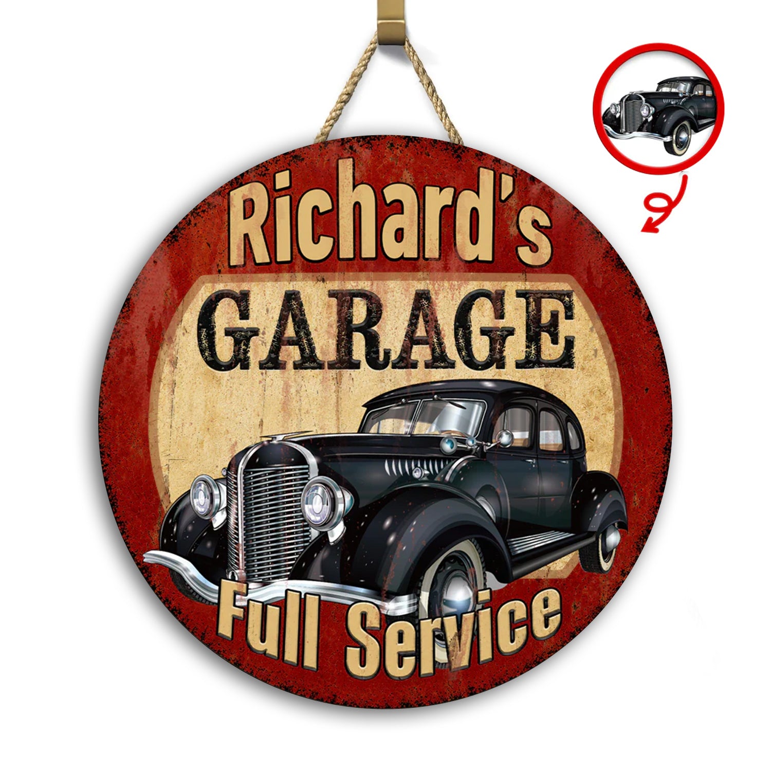 Custom Car Photo Garage Wooden Sign - Personalized Gift for Car Lovers