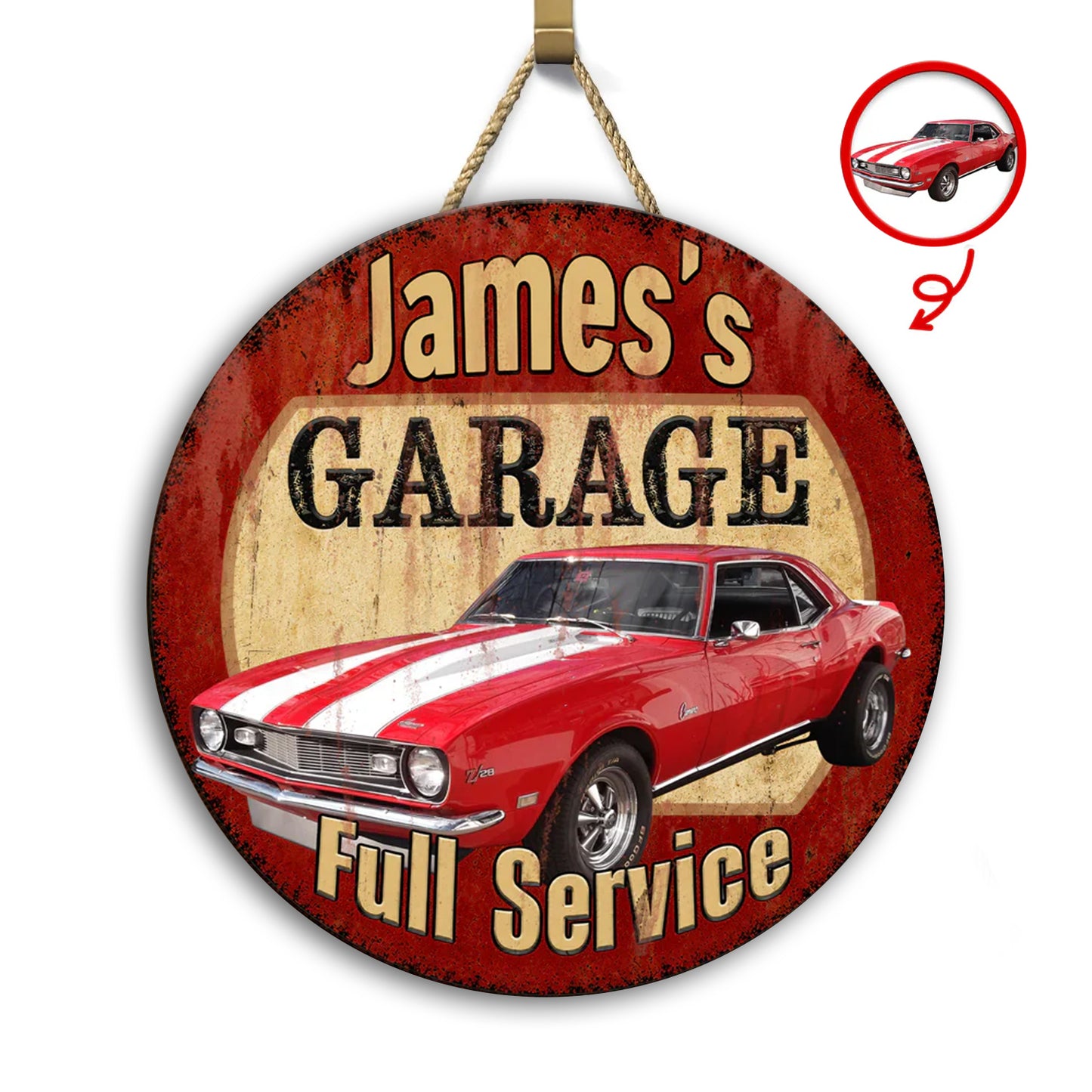 Custom Car Photo Garage Wooden Sign - Personalized Gift for Car Lovers