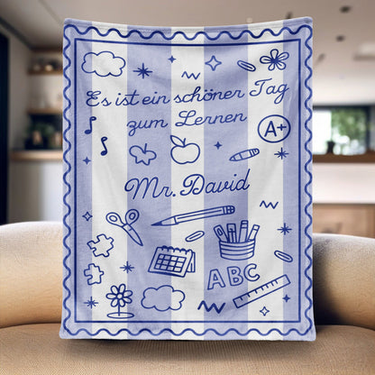 It's A Beautiful Day Custom Blanket - Personalized Teacher Gifts