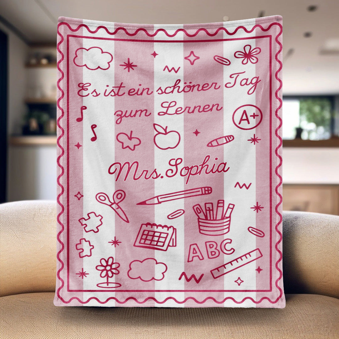 It's A Beautiful Day Custom Blanket - Personalized Teacher Gifts