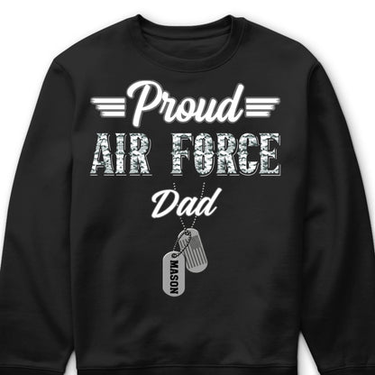 T-Shirt / Hoodie material and size view - Personalized Proud Military Parent Shirt