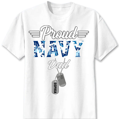 Personalized Proud Military Parent Shirt personalization view for Mom